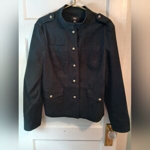 Mossimo Military Black Blazer Jacket Silver Buttons - xl